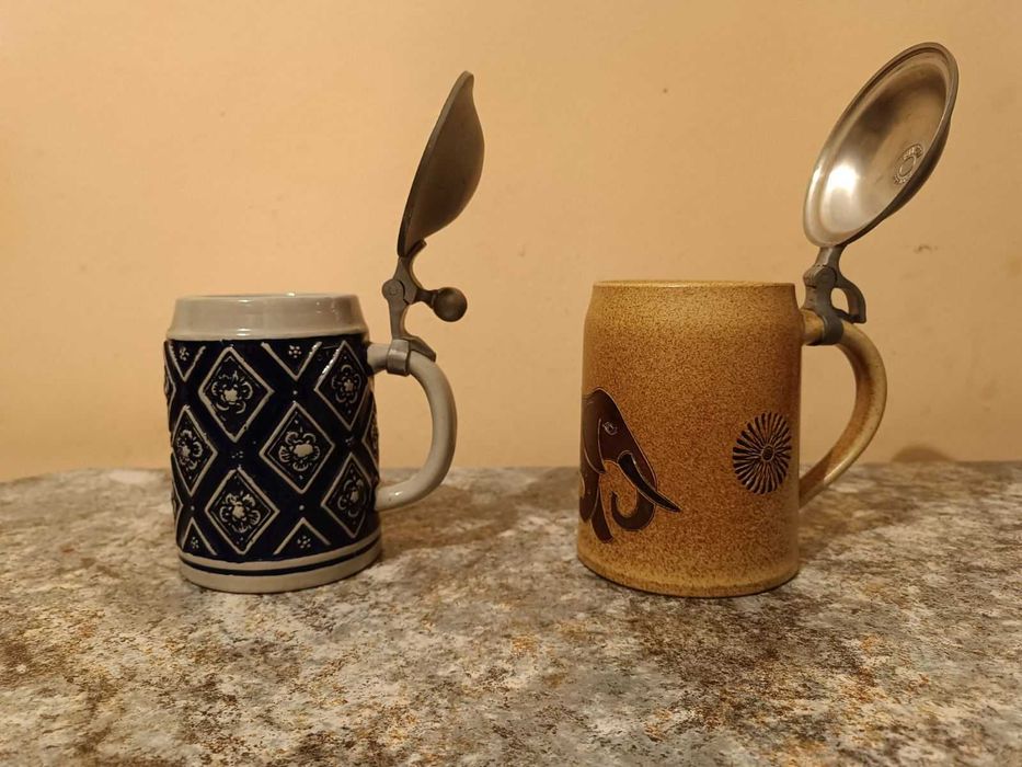 Пивний келих, німецький кухоль для пива, кераміка, олов'яна кришка