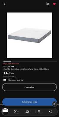Colchão IKEA Vestmarka 140x200 Novo