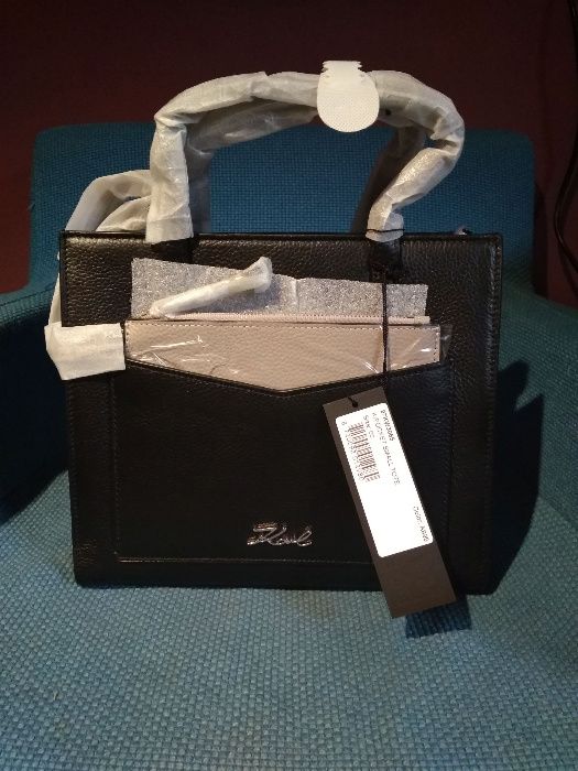 Karl Lagerfeld POCKET SMALL TOTE - nowa torebka torba skóra skórzana