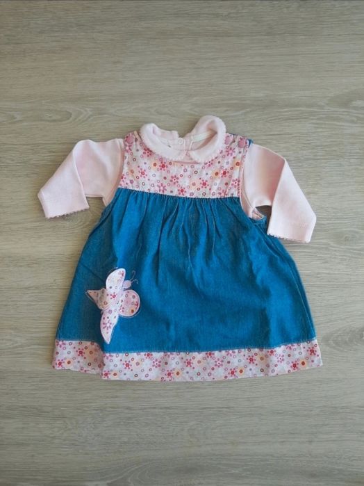Conjunto Vestido borboleta + Camisola 3-6m