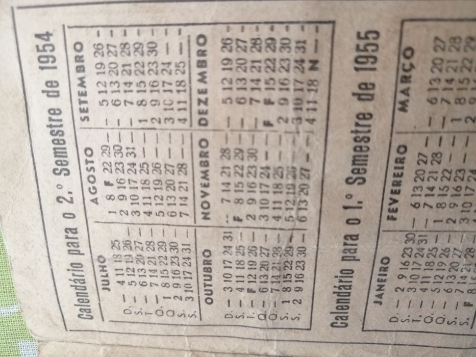 Calendário de jogos campeonato de futebol de 1954 /1955