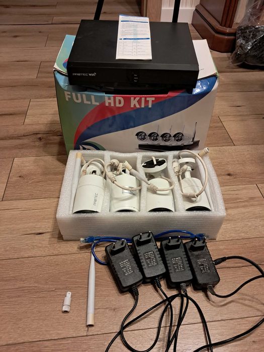 Zestaw 4 kamery do monitoringu 2mpx z rejestratorem wifi FullHD