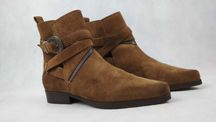 ALLSAINTS Tejus Zip Buty Botki Kowbojki Klamra Zamszowe Roz. 37