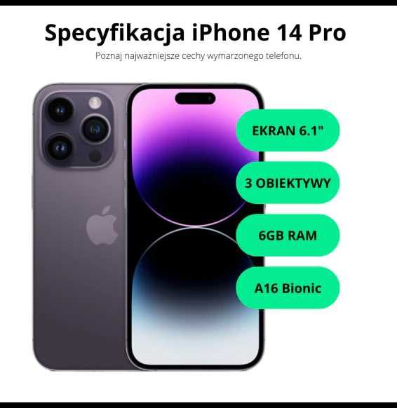 PROMOCJA! iPhone 14 Pro 256 GB Gold/Gwarancja 24mies /Raty 0%