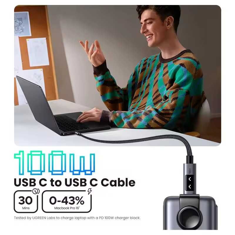 UGREEN UNO PD100W Fast Charge USB-C Cable (L509) 100 / 200см
