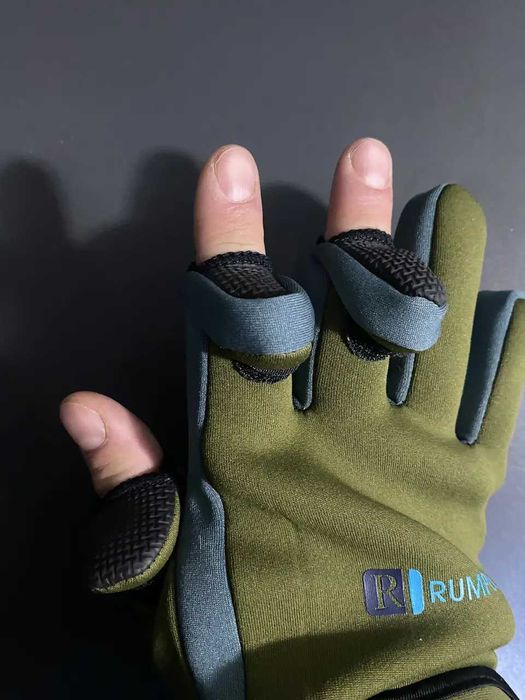 Перчатки спиннингиста неопреновые Rumpol (Польша) с откидными пальцами