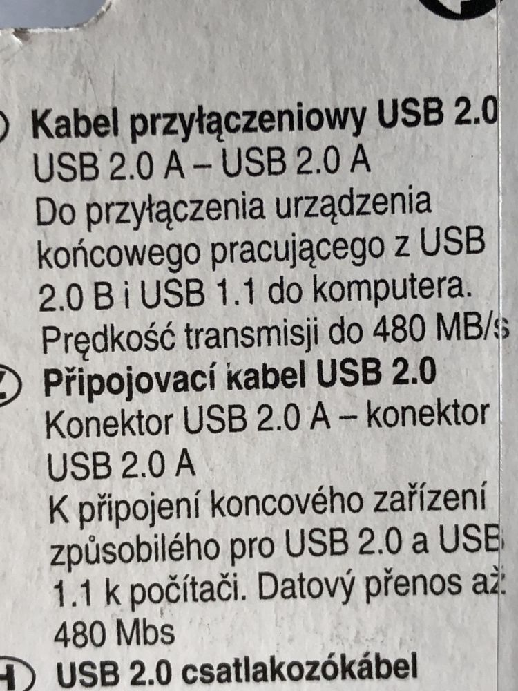 Kabel przyłączeniowy USB 2.0 - 1,8 m