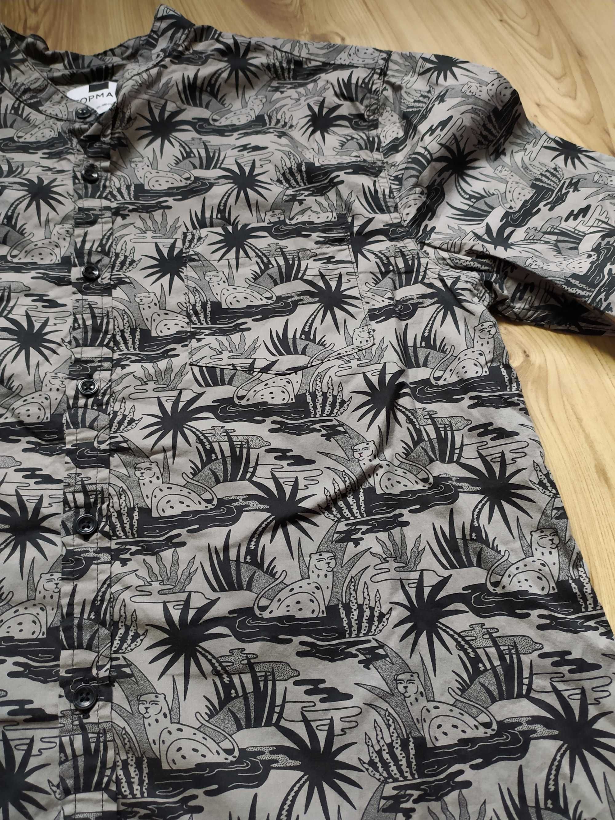 Koszula z długim rękawem z nadrukiem palm morza dzika Natura