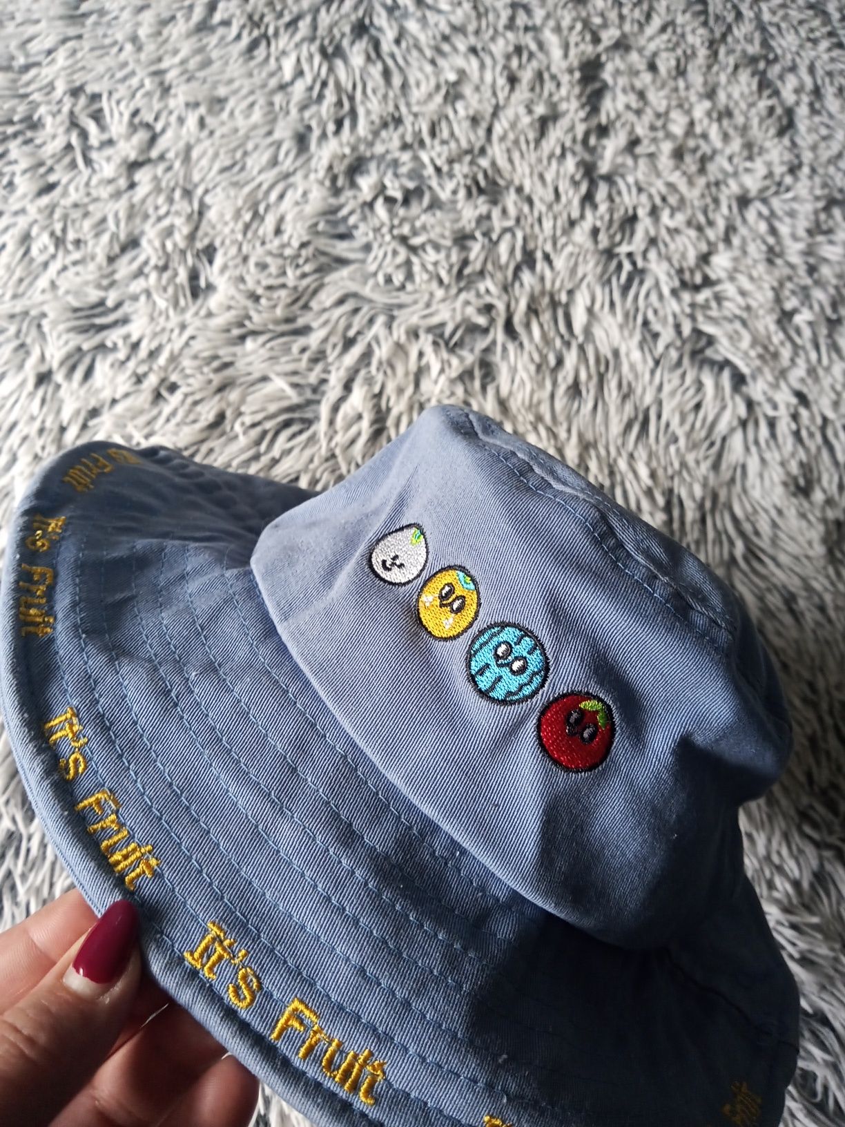 Kapelusz letni wakacyjny a'la jeans emotki fruit