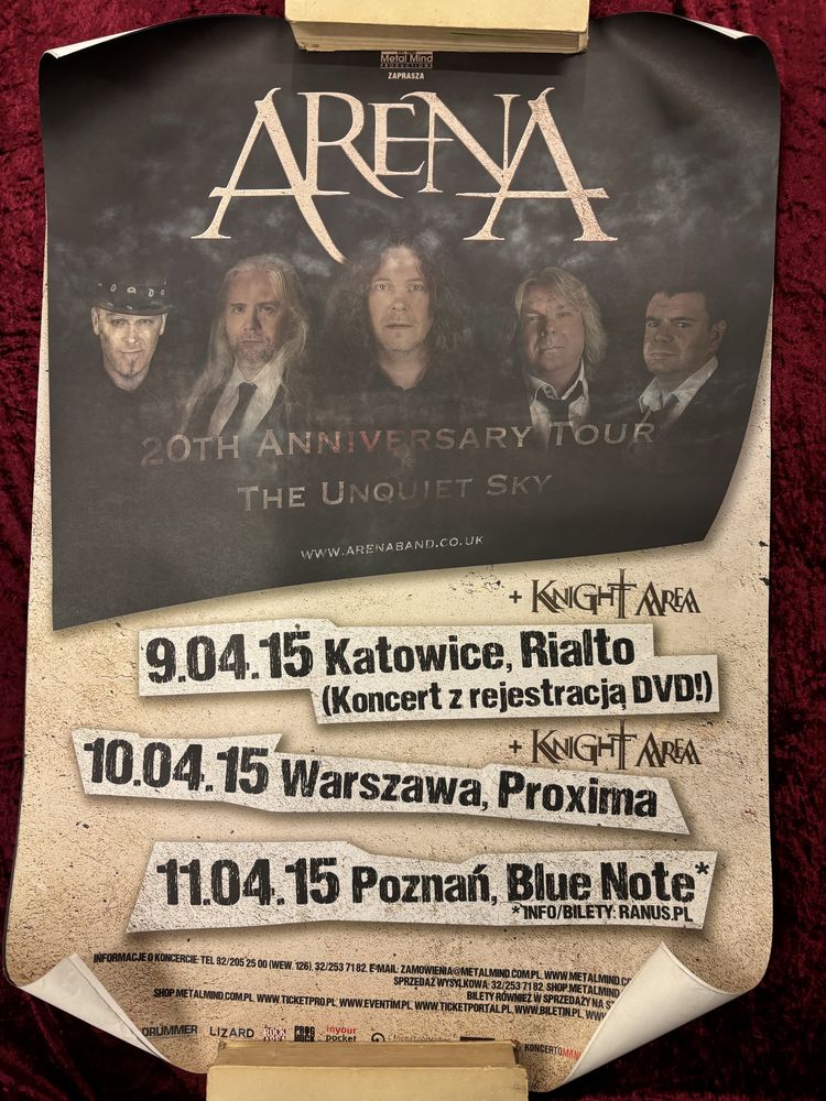 Arena plakat kocnertowy duzy unikat pamiątka rock metal