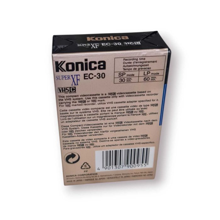 Cassete de Vídeo VHSC Konica Super XF EC-30 — Nova e Selada