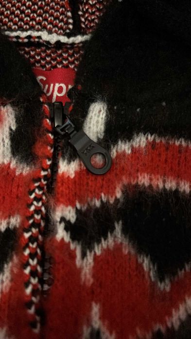 Supreme Accent Brushed Zip Up Hooded Sweater