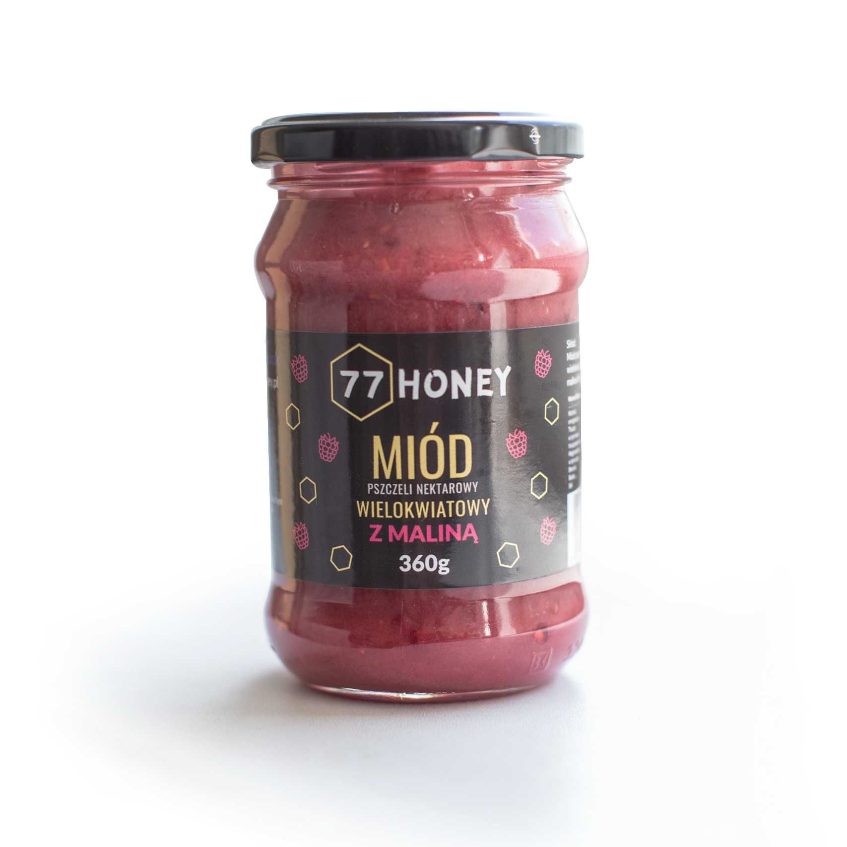 miód wielokwiatowy z MALINAMI 360g