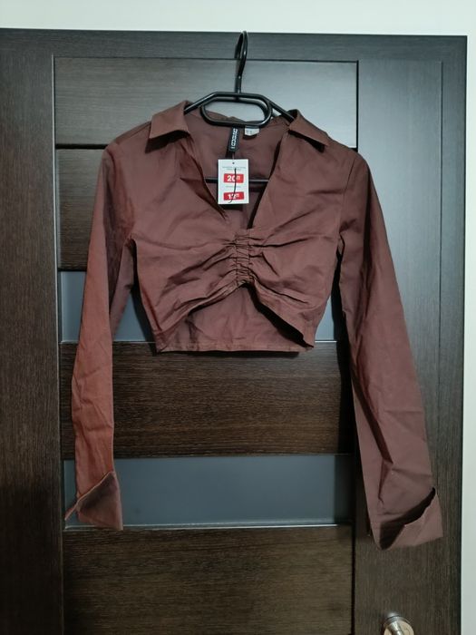 Crop top z długim rękawem