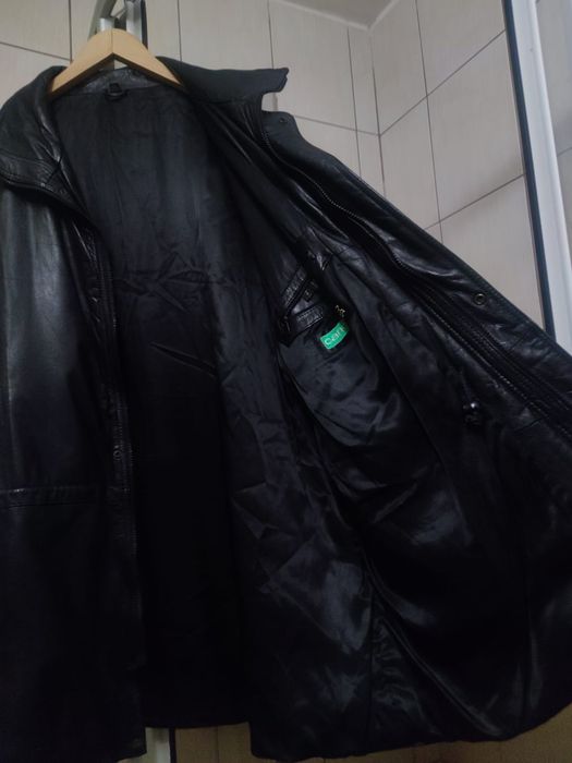 kurtka męska XL skórzana Diplomat ekologicznie eco leather czarna vint