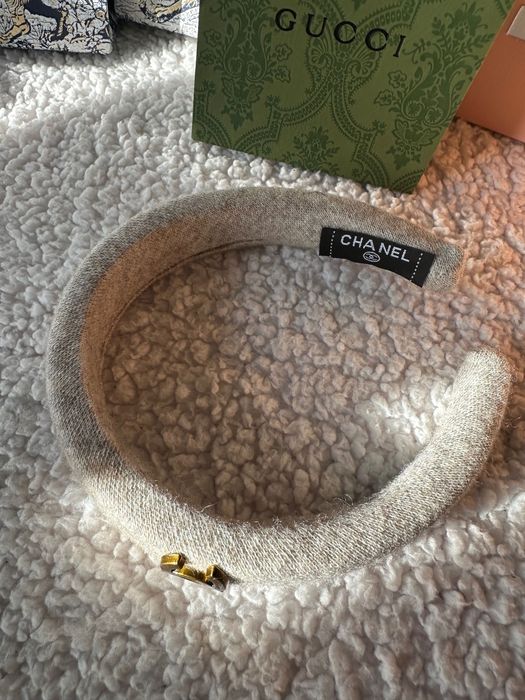 Opaska na głowę Chanel nowa złote Logo