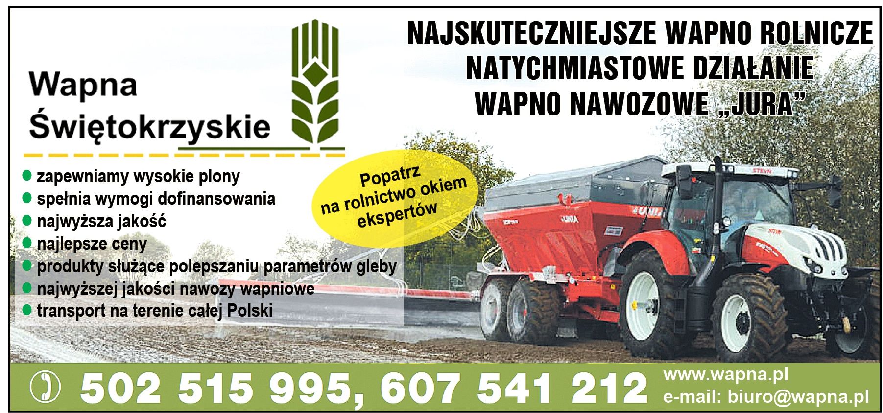 Wapno Nawozowe Węglanowe, Magnezowe, Tlenkowe- Dotacja do wapna*