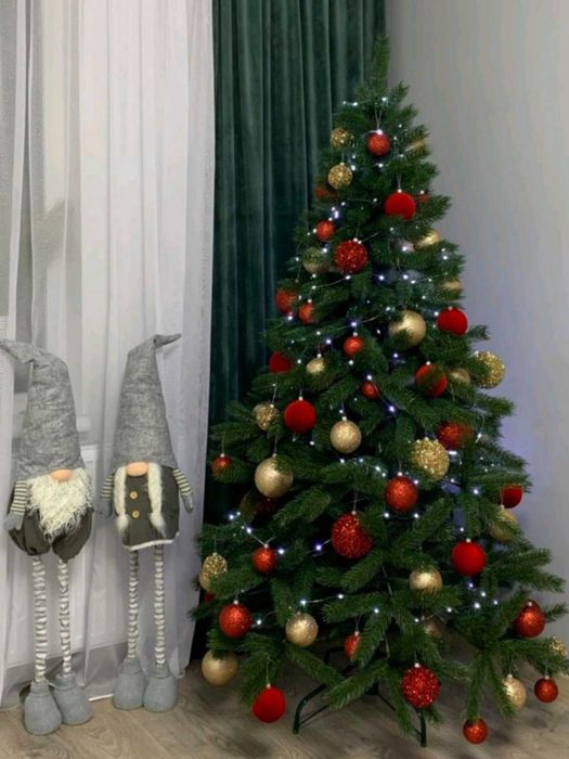 Штучна ялинка зелена Лита ялинка Литая елка Новогодняя Смерека Ёлка