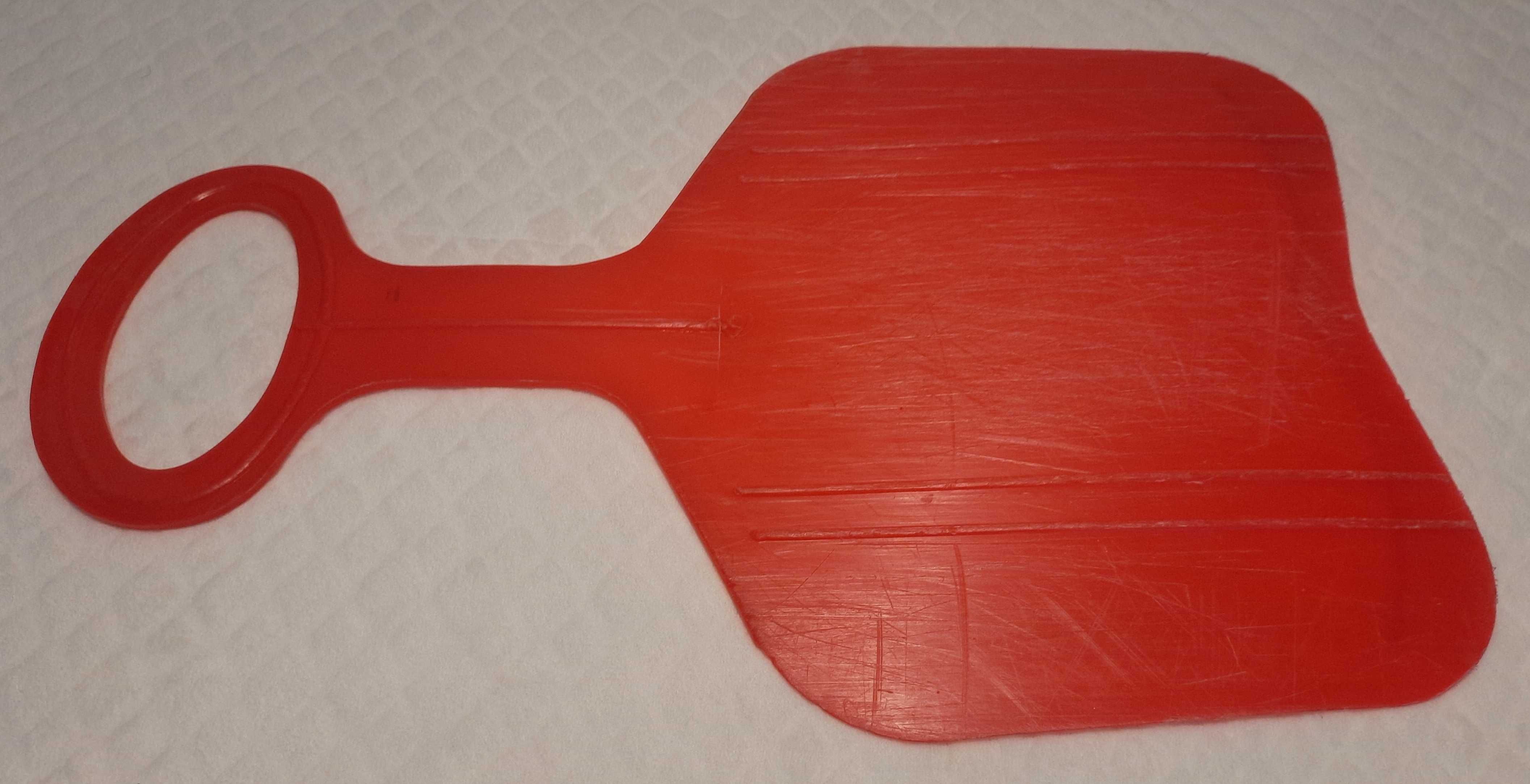 Ślizg zjazdowy, dupolot, czerwony, 35cm x 55cm (Zabawka, uszkodzona)