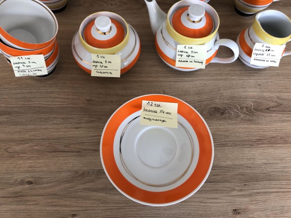 PRL zestaw kawowy serwis herbaciany zastawa porcelana Batorówka