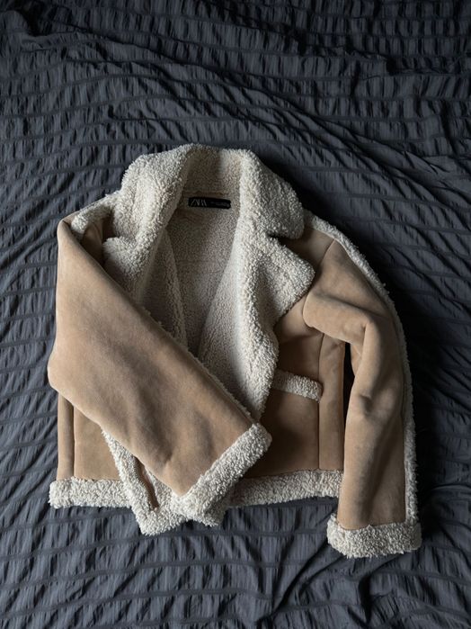 Укорочена куртка дублянка zarа