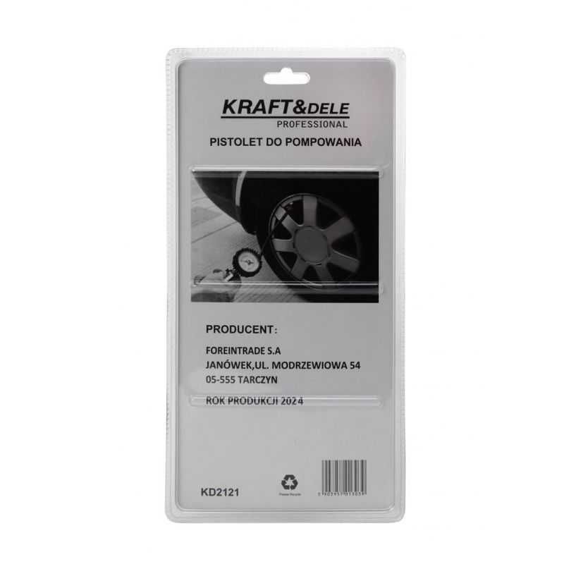 KRAFT&DELE Pistolet Do Pompowania Powietrza Kół Opon 0-12 Bar KD2121