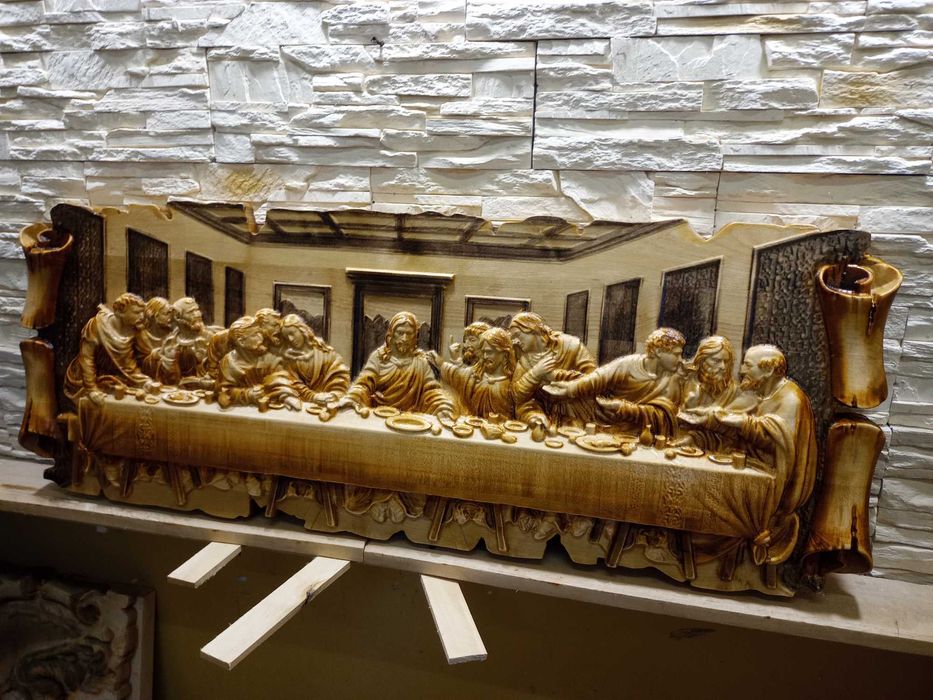 Ostatnia Wieczerza-Plaskorzezba-Drewno