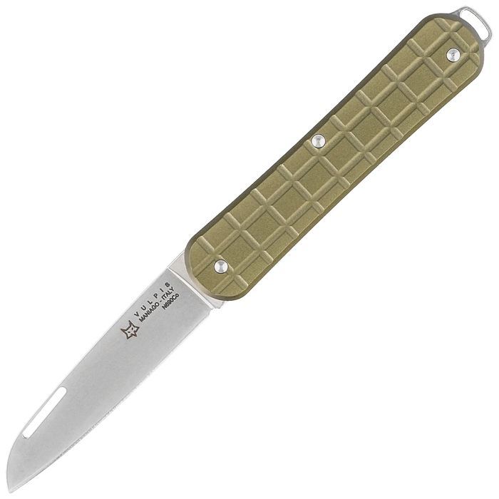 Scyzoryk Fox Vulpis Grenade Pattern Military Green Aluminium, Polished