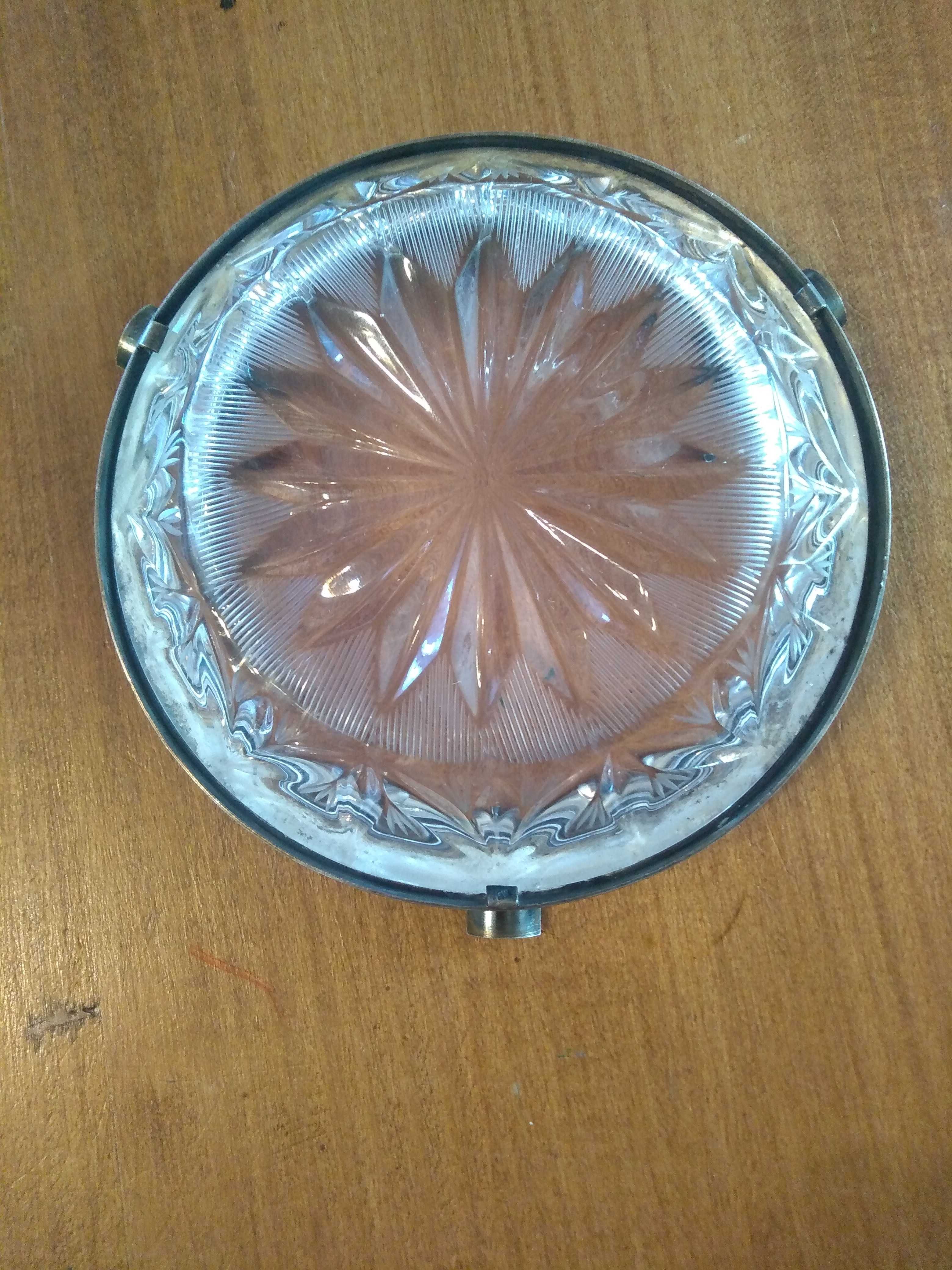 Popielniczka do cygara kryształ vintage posrebrzana piękna prl