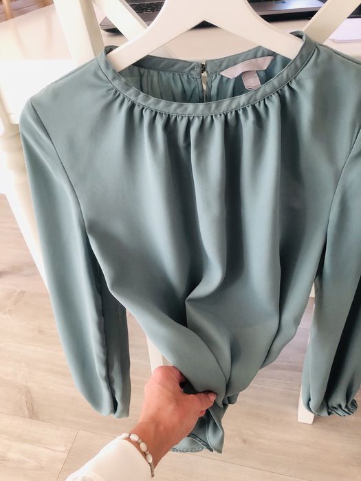 Piękna zielona bluzka- H&M - 34/XS