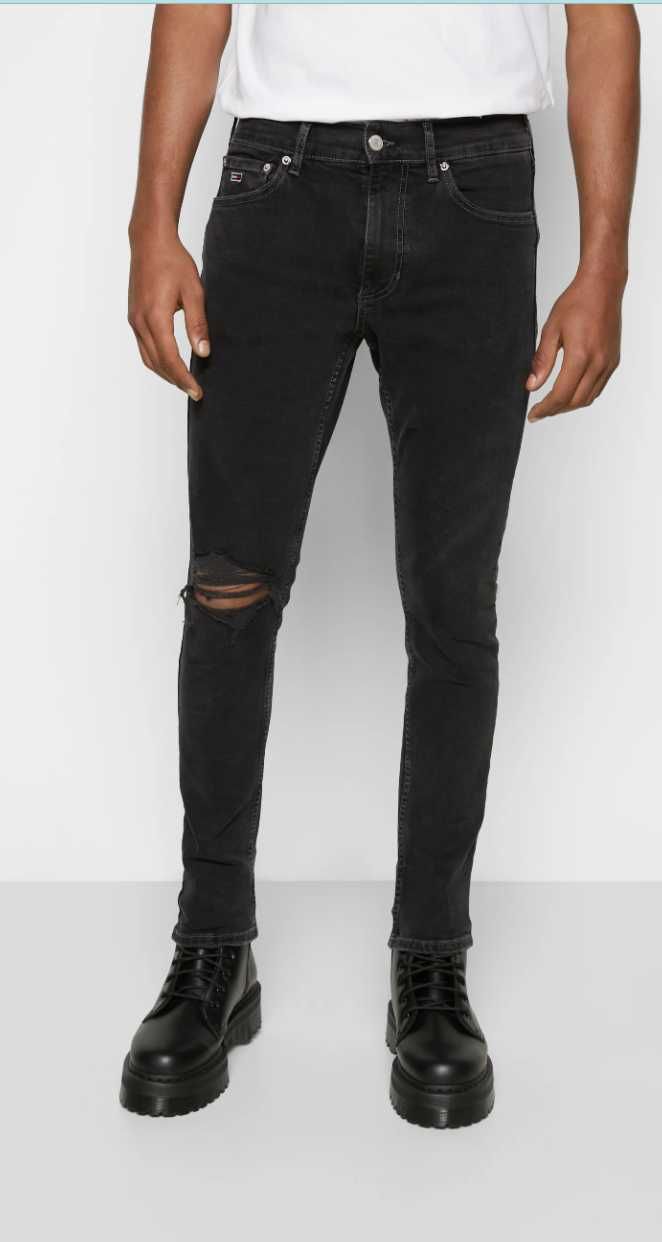 spodnie męskie, Tommy Jeans, Finley, super skinny, czarne, W33L34