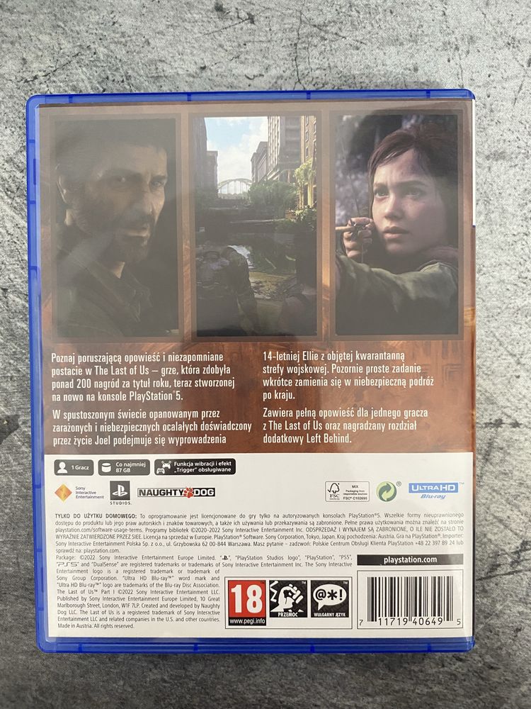 | Gra Ps5 The Last Of Us part 1 | PL polski | stan idealny | sprawna |