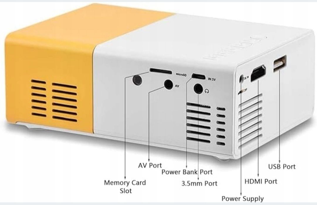 przenośny projektor LED HD HDMI Multimedia Player kino domowe