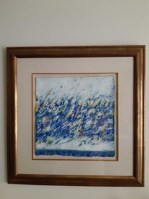 CARGALEIRO  Guache original de 1989 com certificado de autenticidade