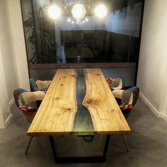 Mesa de Jantar sala em madeira vintage / retro Estilo industrial