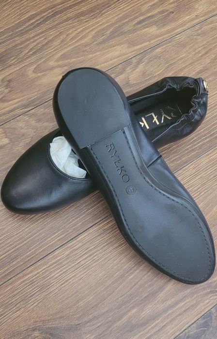 Baleriny Skórzane Damskie Ryłko