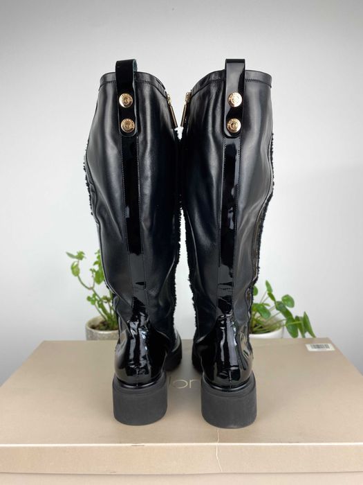 NOWE czarne złote buty kozaki eva longoria r. 40 n17p