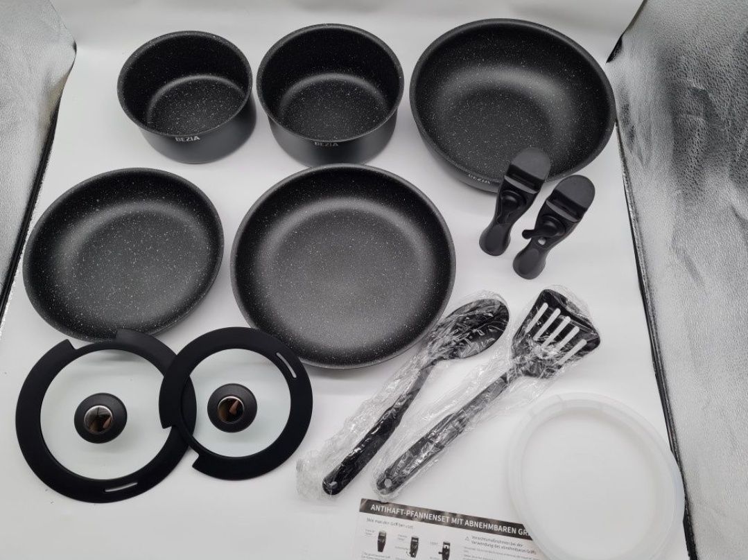 BEZIA N9113 garnki patelnie zestaw nieprzywierające Wok patelnia