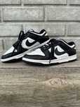 Czarne, białe, skórzane sneakers Nike Dunk Low Panda, rozmiar 41