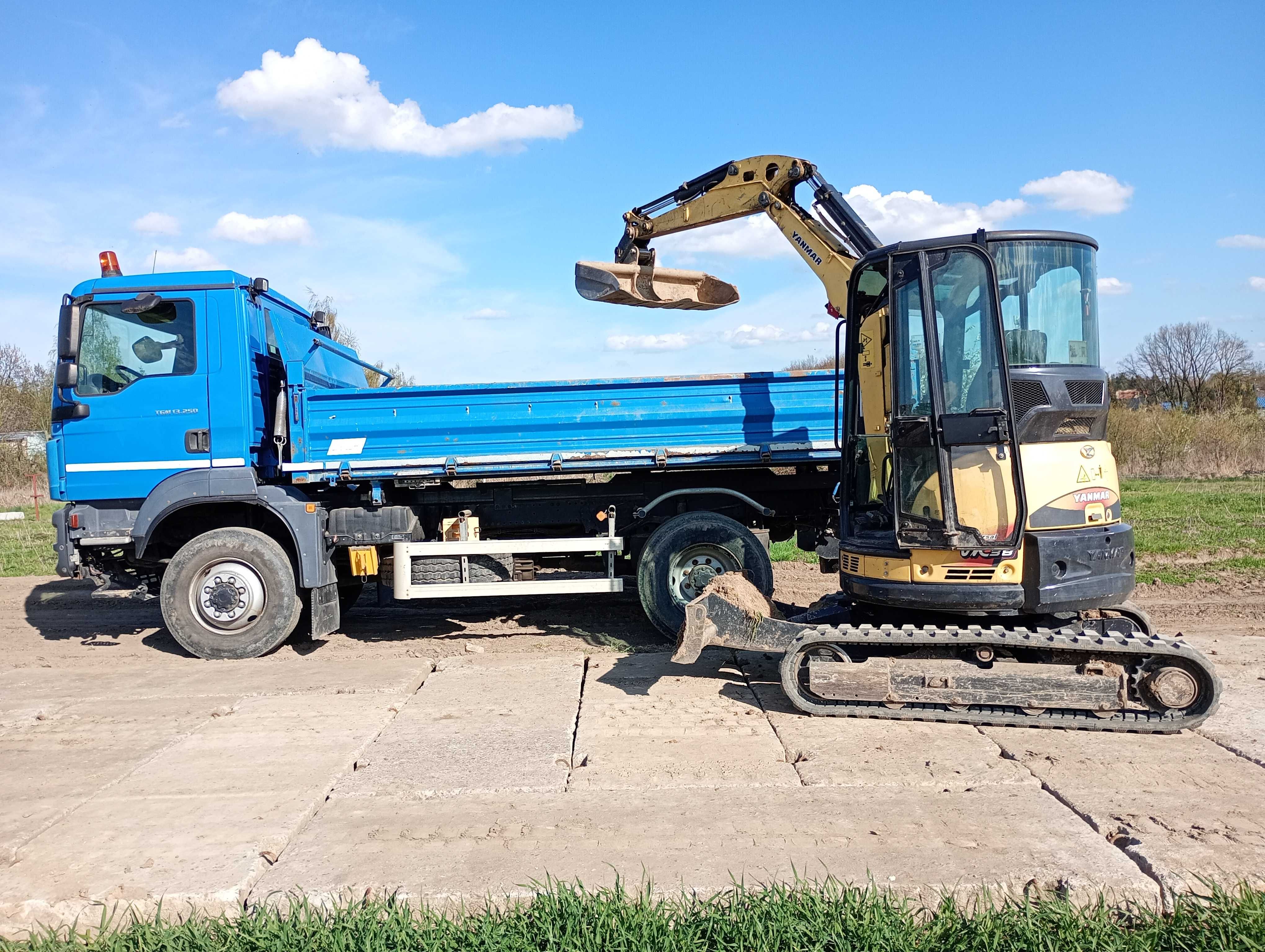Usługi MINIKOPARKĄ, transport wywrotką 10 ton, wyburzenia.