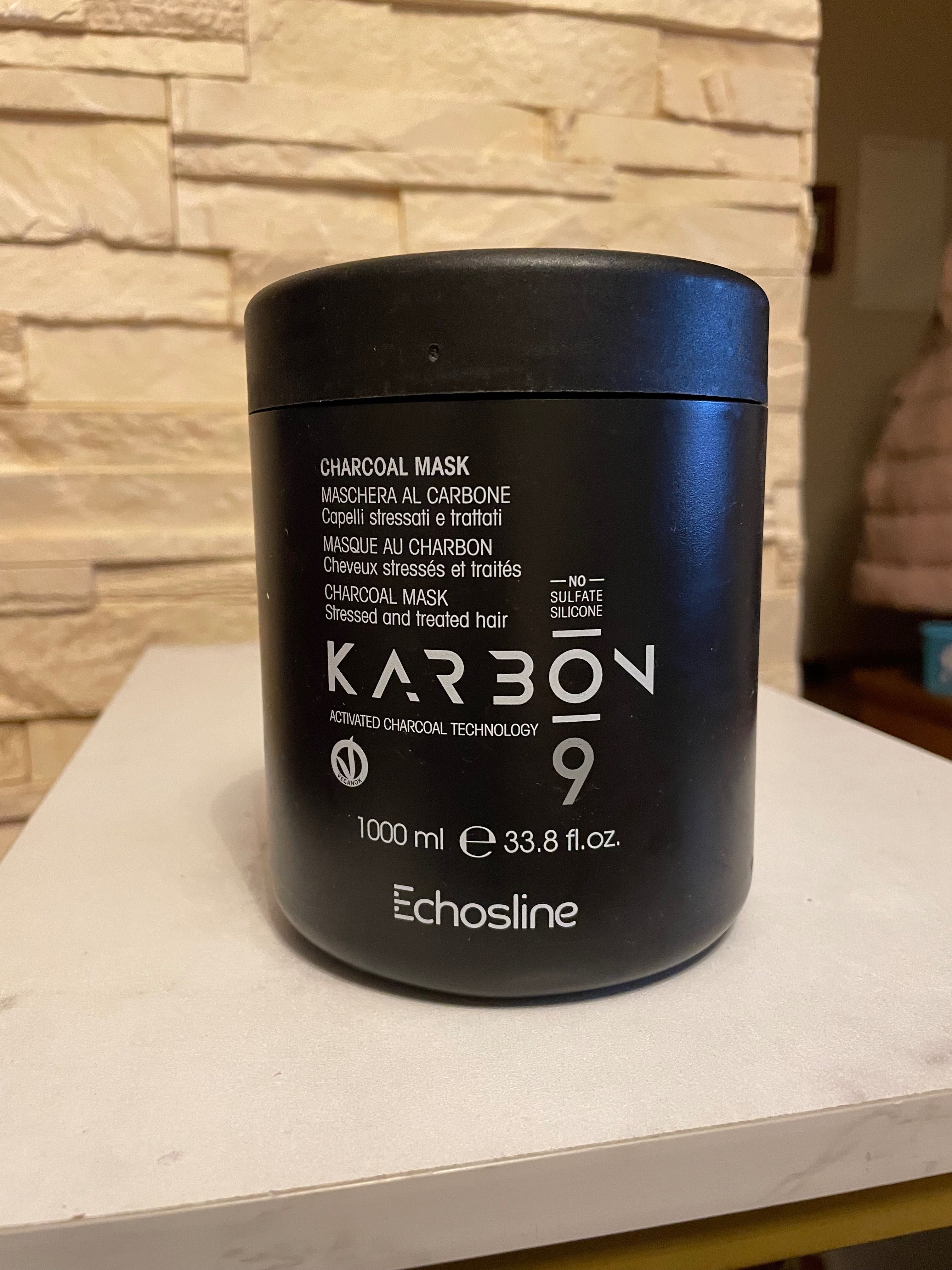 Echosline Karbon 9 Charcoal maska do włosów zniszczonych z węglem