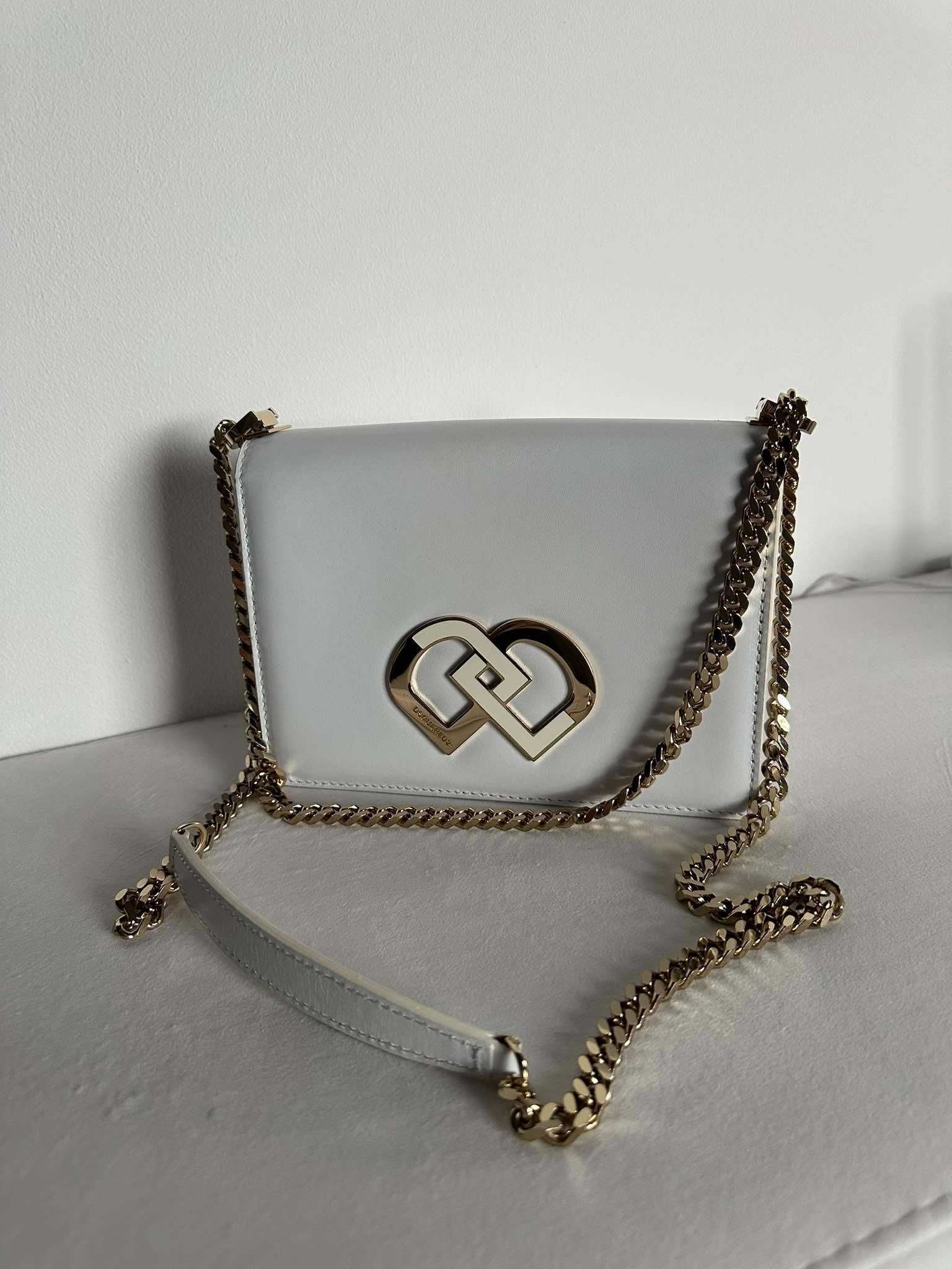Biała skórzyana torebka Dsquared2