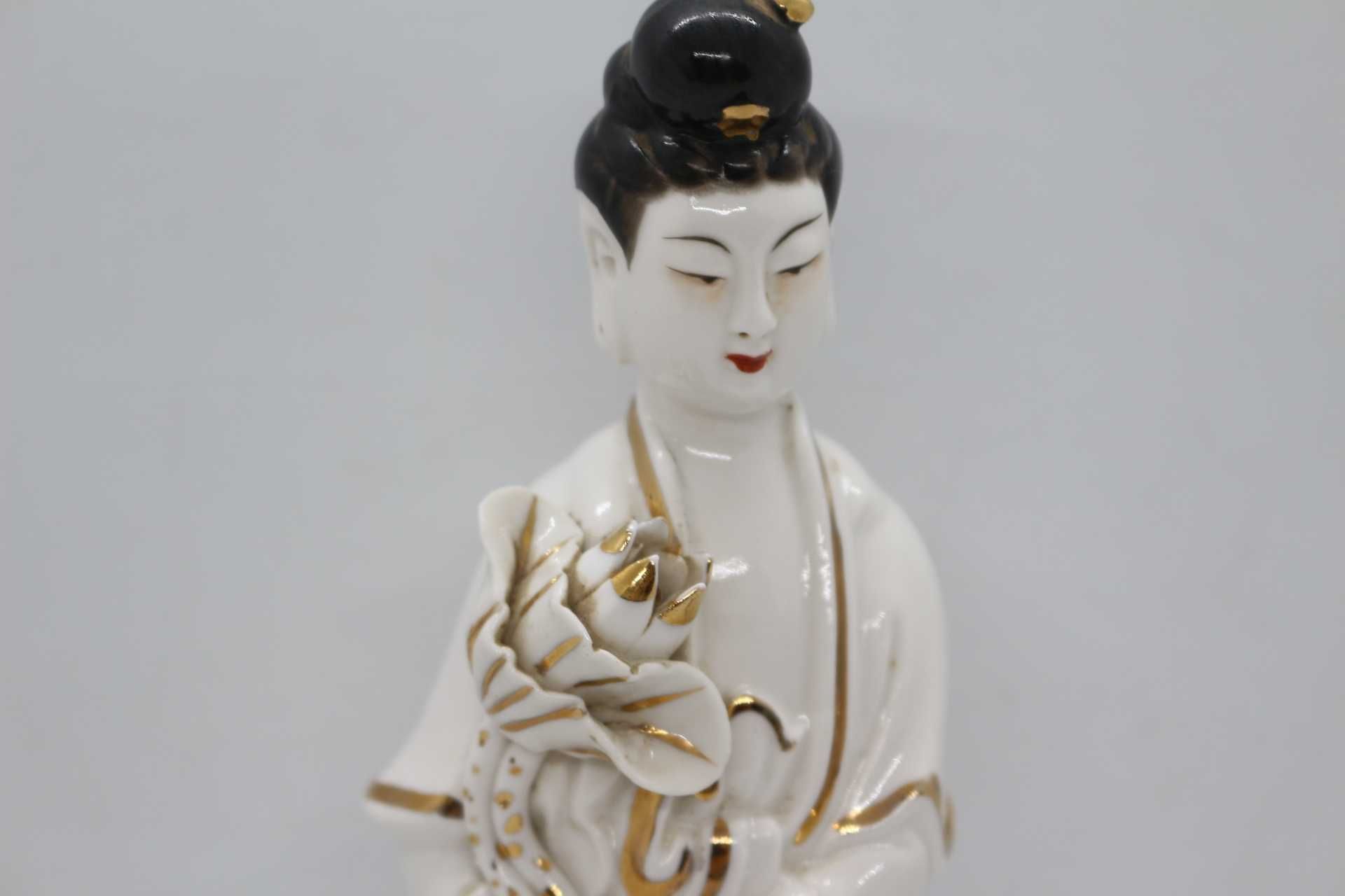 Guan Yin Completa 24 A cm Porcelana Chinesa a Ouro XIX