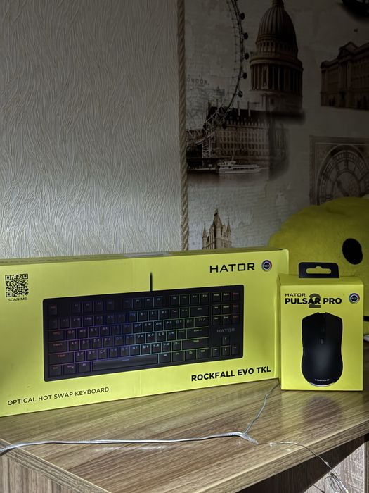 Клавіатура hator rockfall evo tkl & мишка hator pulsar 2 pro