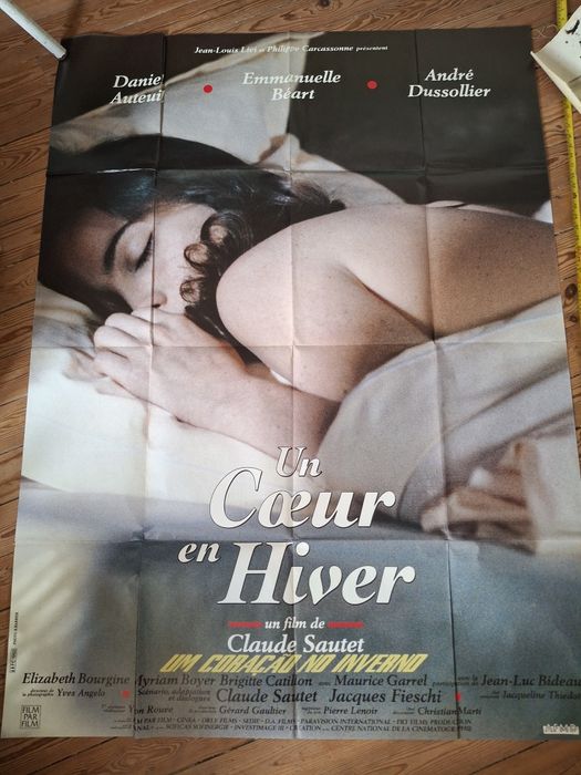 Enorme cartaz filme cinema frances original un coeur en hiver