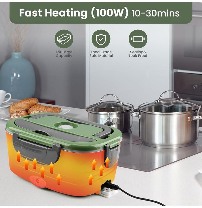 Elektroniczna lunchbox 100W 3w1, przenośna, stalowa - DEFEKT