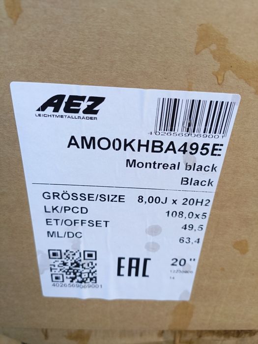 Nowe felgi aluminiowe AEZ 8jx20 5x108 et49,5 Ford Volvo