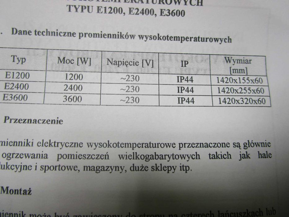 PANEL Grzejnik na Podczerwień  ECOSUN  1200W