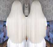 Wlosy rosyjskie 70 cm bardzo jasny blond kitka  150 g