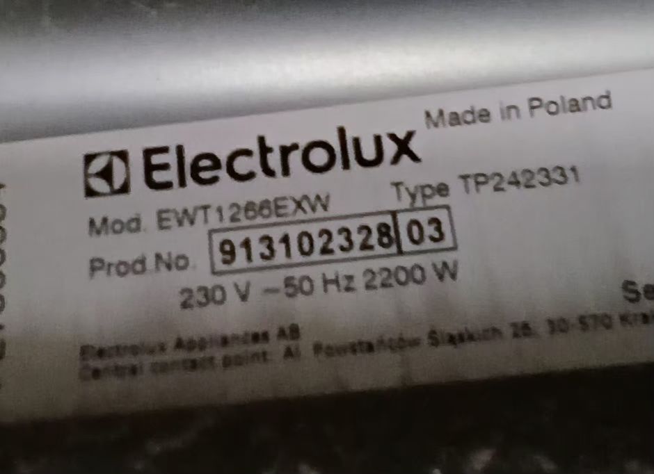 Pralka elektrolux